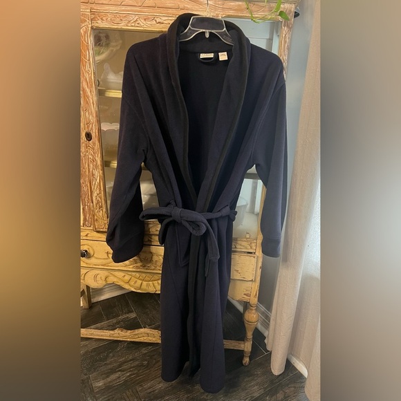 LL Bean Mens Large Tall Vintage Blue Robe - Picture 1 of 6
